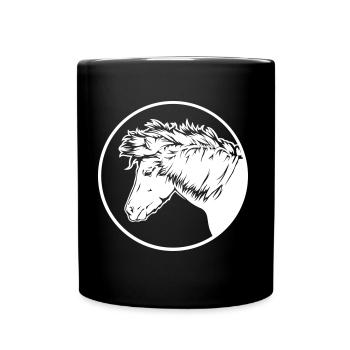 Icelandic horse - portrait - Full Colour Mug - black - Front