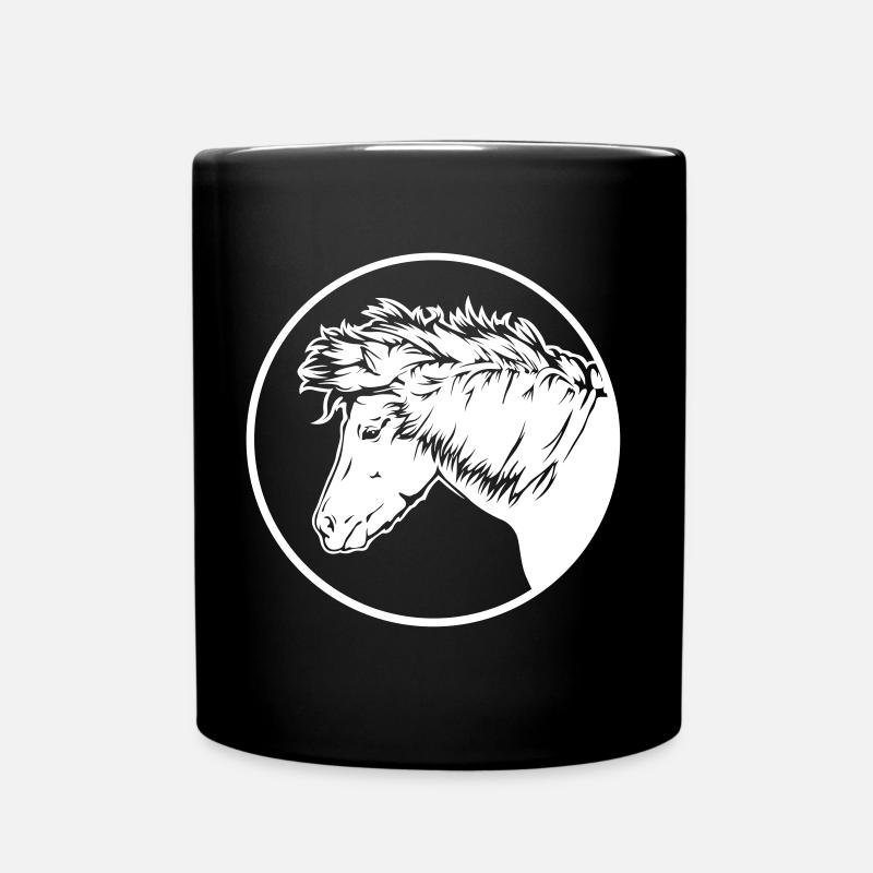 Islandpferd - Portrait - Tasse einfarbig - Schwarz