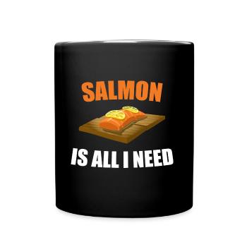 Lachs - Tasse einfarbig - Schwarz - Vorne