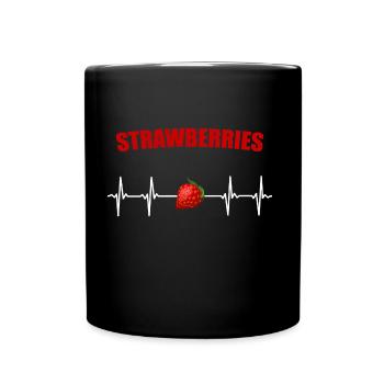 fraise - Mug uni - noir - Devant