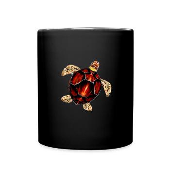Illustration de tortue de mer motif - Mug uni - noir - Devant