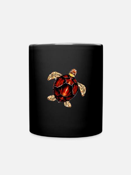 Illustration de tortue de mer motif - Mug uni - noir