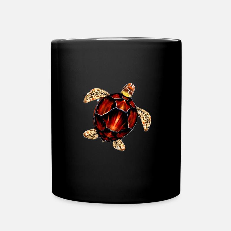 Musterhafte Meeresschildkröte Illustration - Tasse einfarbig - Schwarz