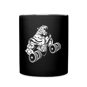 Tiger hanteln workout gym - Tasse einfarbig - Schwarz - Vorne