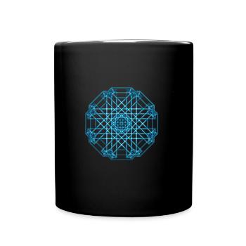 Celtic blue mandala - Full Colour Mug - black - Front