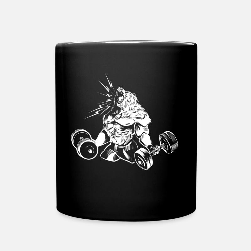 Bär Grizzly workout beast - Tasse einfarbig - Schwarz