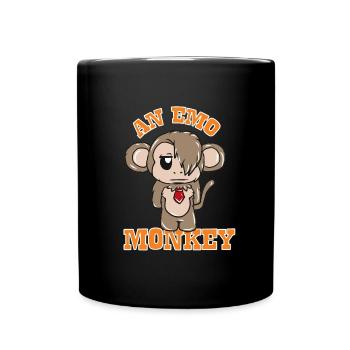 Singe Emo - Mug uni - noir - Devant