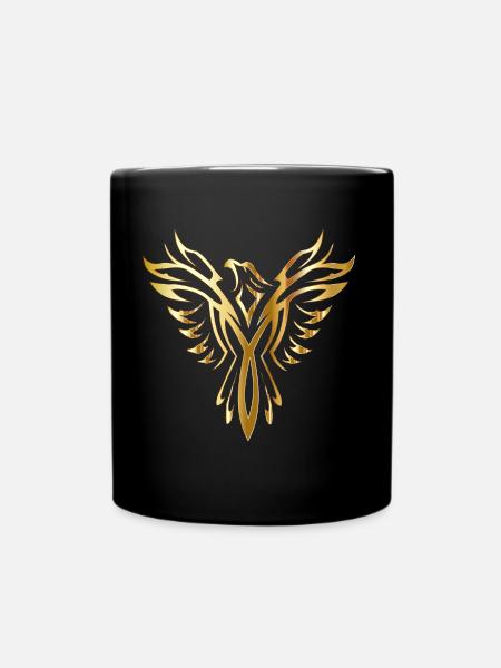 Oiseau phoenix aile or - Mug uni - noir