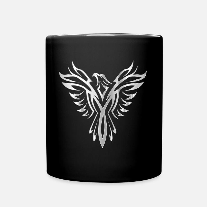 Vogel Phönix Flügel silber - Tasse einfarbig - Schwarz