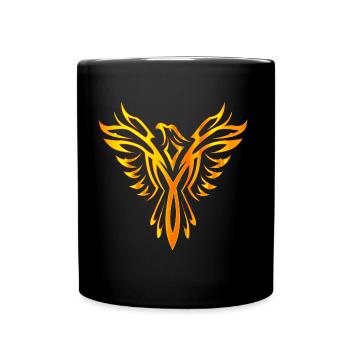 Bird phoenix wing fire - Full Colour Mug - black - Front
