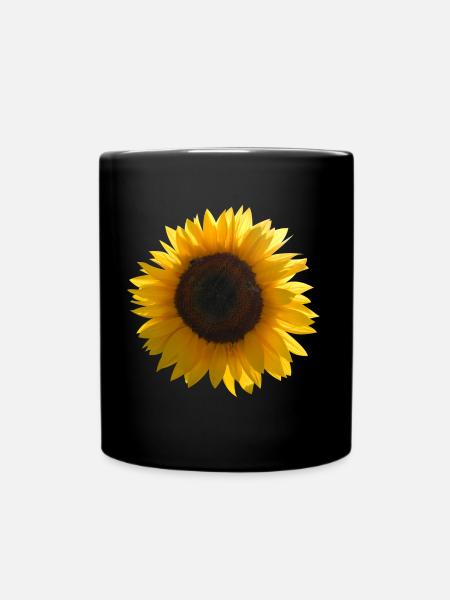 Sonnenblume - Tasse einfarbig - Schwarz