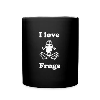 Frösche - Tasse einfarbig - Schwarz - Vorne