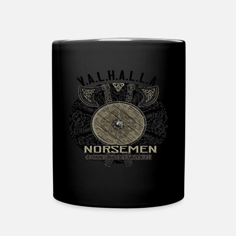 NORSEMEN VALHALLA Wikinger Geschenkidee - Tasse einfarbig - Schwarz