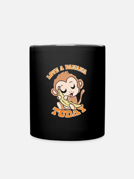 Singe banane - Mug uni - noir