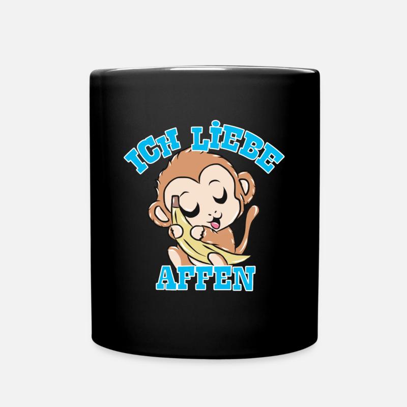 Affen - Tasse einfarbig - Schwarz
