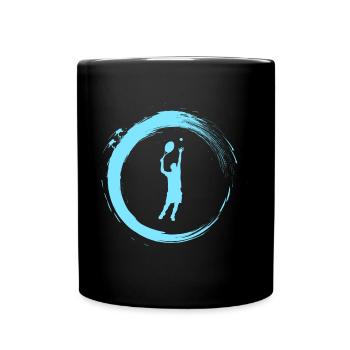 Tennisspieler - Tasse einfarbig - Schwarz - Vorne