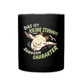 Lustige Ziege mit Charakter | Ziegenfreund - Tasse einfarbig - Schwarz - Vorne