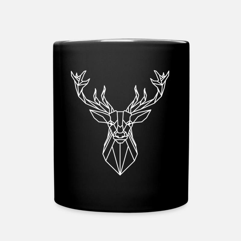 Tête de cerf géométrique - Mug uni - noir