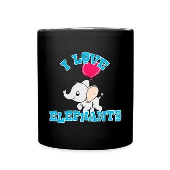 Elefant - Tasse einfarbig - Schwarz - Vorne