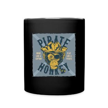 Piraten - Tasse einfarbig - Schwarz - Vorne