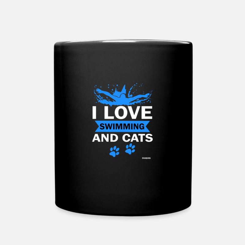 Cadeau de vacances natation chat sport - Mug uni - noir
