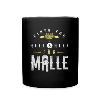 Malle saying beer - Full Colour Mug - black - Front