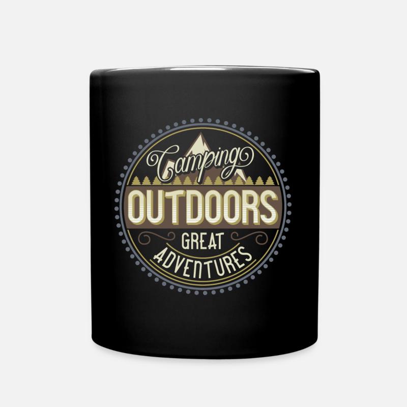 Camping Outdoors - Full Colour Mug - black