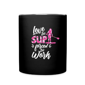 Stand up paddling Geschenk Standup Paddlerin iSUP - Tasse einfarbig - Schwarz - Vorne