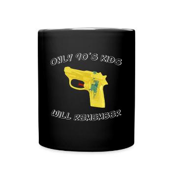 90er Jahre 90s Wasserpistole Kindheit Spruch Retro - Tasse einfarbig - Schwarz - Vorne