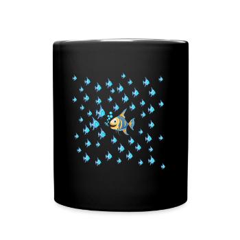 Against the current | Fish | Anti-shirt - Full Colour Mug - black - Front