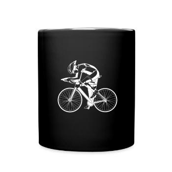 Rennradfahrer - Tasse einfarbig - Schwarz - Vorne