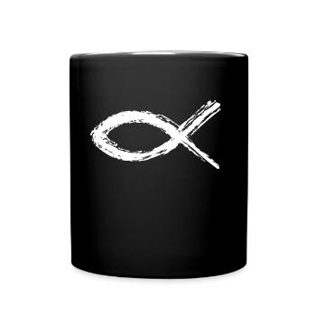 symbole du poisson de jésus - Mug uni - noir - Devant