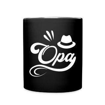 Opa Opi Großvater Vatertag Legende Geburtstag - Tasse einfarbig - Schwarz - Vorne