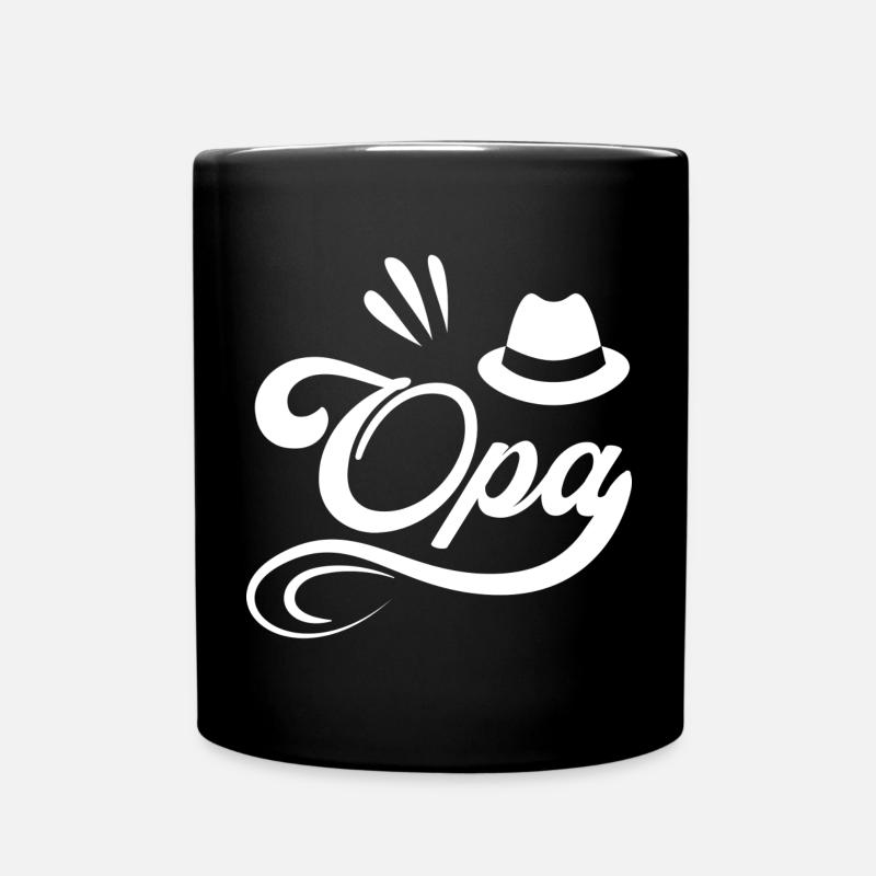 Opa Opi Großvater Vatertag Legende Geburtstag - Tasse einfarbig - Schwarz