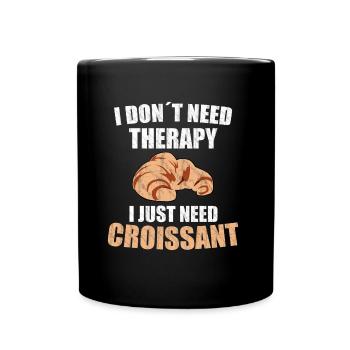 Croissant therapy - Full Colour Mug - black - Front