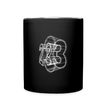 23 cadre 3D - Mug uni - noir - Devant