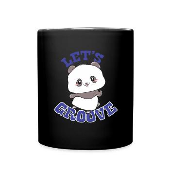 Panda - Lass Grooven - Tasse einfarbig - Schwarz - Vorne