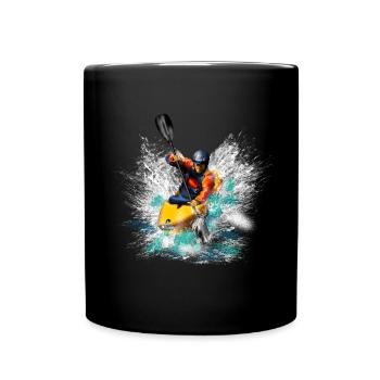 Kayaking - Tasse einfarbig - Schwarz - Vorne