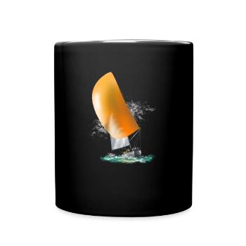 bateau à voile - Mug uni - noir - Devant