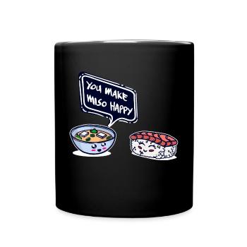Sushi Miso Suppe Lieblingsessen Essen Mahlzeit - Tasse einfarbig - Schwarz - Vorne