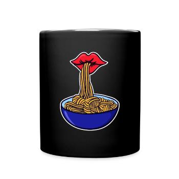 Spaghetti Nudeln Pasta Asciutta Italien Essen - Tasse einfarbig - Schwarz - Vorne