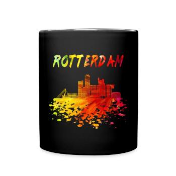 Rotterdam Skyline / Cadeau ville Pays-Bas - Mug uni - noir - Devant