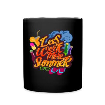 Less work more summer - Full Colour Mug - black - Front