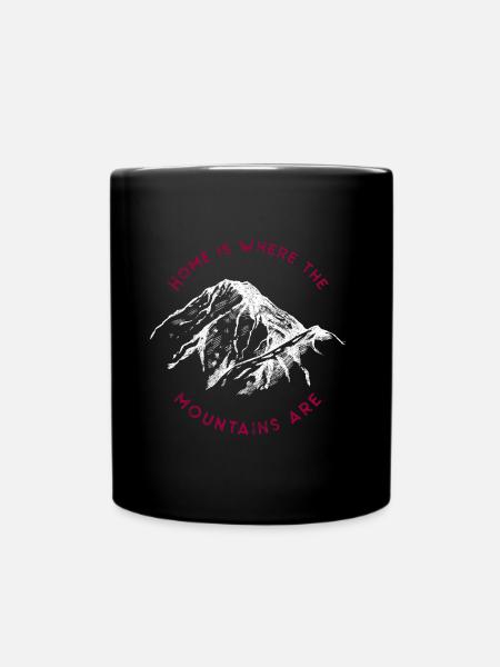 Mountains saying mountains - Full Colour Mug - black