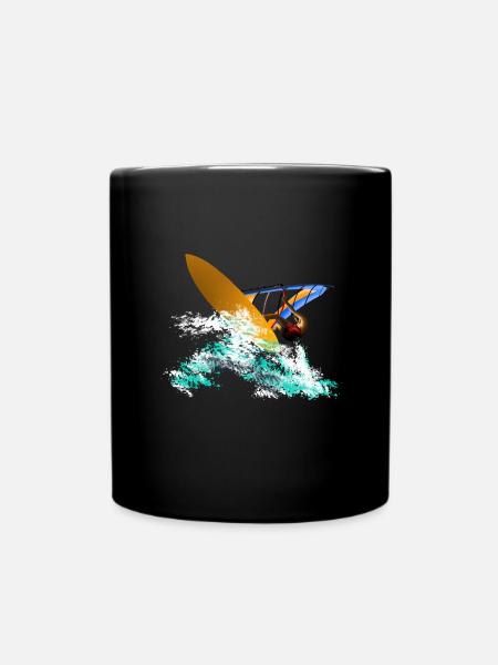 Windsurfing - Tasse einfarbig - Schwarz