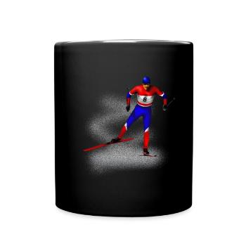ski de fond - Mug uni - noir - Devant