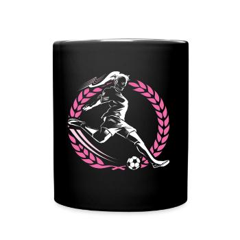 fussballerin kranz - Tasse einfarbig - Schwarz - Vorne