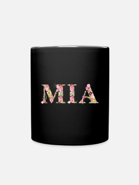 Mia Prénom Prénom Floral Floral Rose Bébé Cadeau - Mug uni - noir