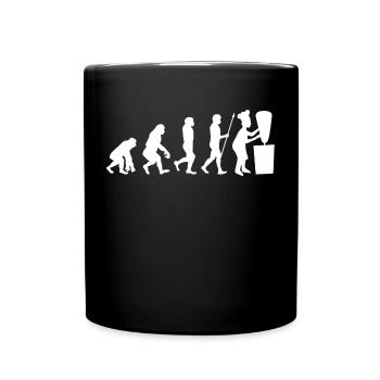 Kebab Evolution Kebap Döner Spieß Lustig Essen - Tasse einfarbig - Schwarz - Vorne