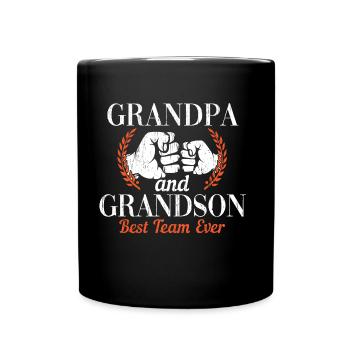 GRANDPA and GRANDSON Best Team Ever - Tasse einfarbig - Schwarz - Vorne